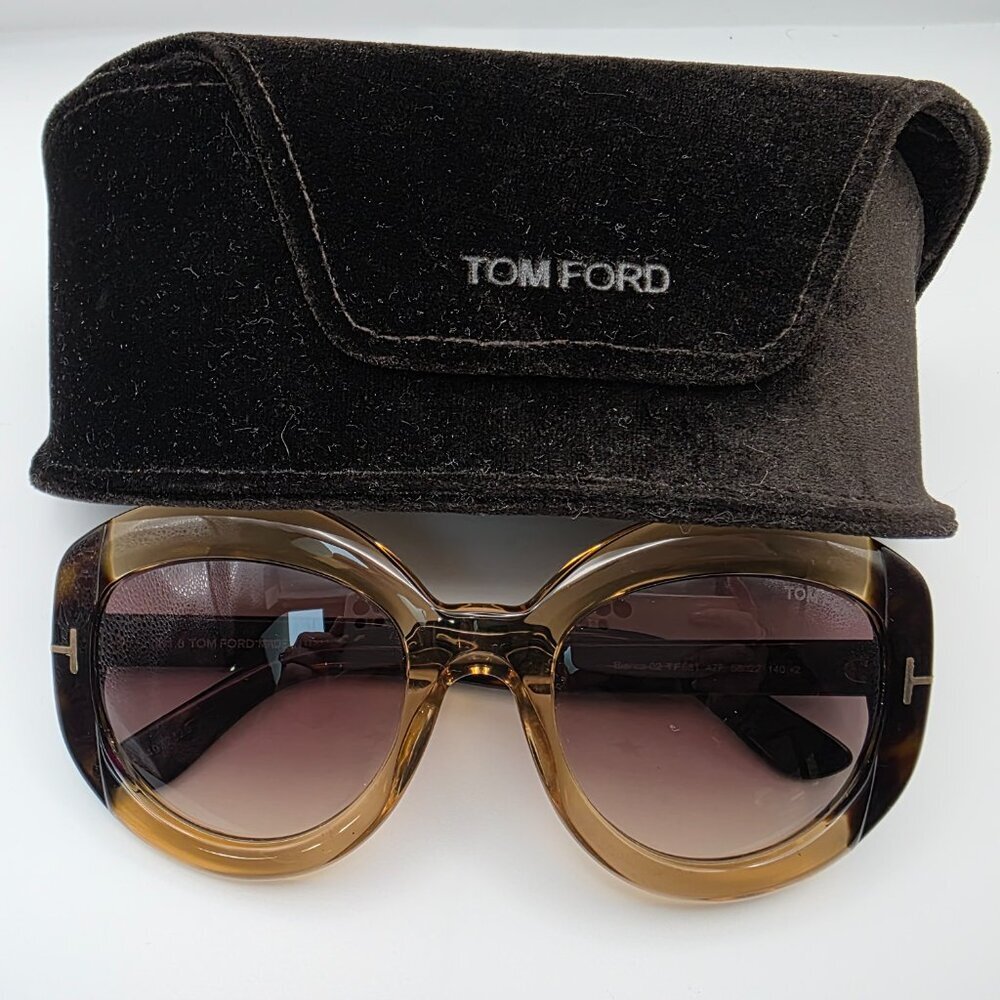 Tom Ford Bianca Brown Oversized Sunglasses with Case - Picture 9 of 13